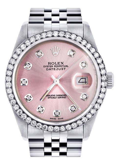 ladies rolex watches pink face.